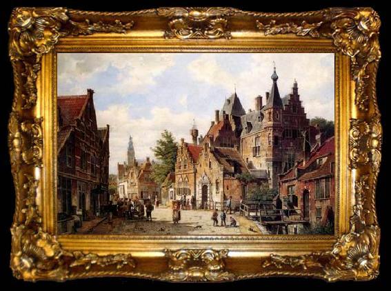 framed  unknow artist European city landscape, street landsacpe, construction, frontstore, building and architecture.045, ta009-2